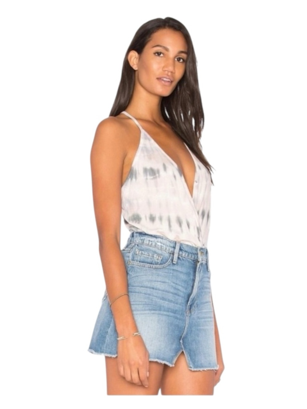 new YFB Young Fabulous + Broke ⚘ Naomi Plunging Cami Top ⚘ Seaglass Tie Dye ⚘ S - Picture 3 of 16